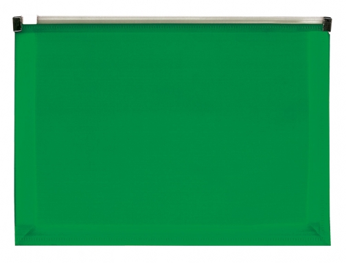 Carpeta dossier Liderpapel A4 cierre de cremallera verde translucido 160053, imagen 2 mini