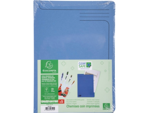 Carpeta dossier uero Exacompta clean safe cartulina 400 gr Din A4 azul 48122E, imagen 4 mini