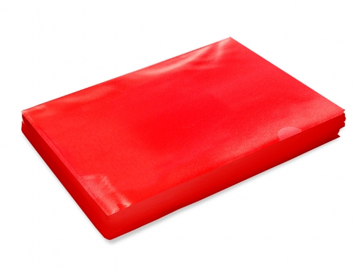 Carpeta dossier uero plastico Q-connect Din A4 120 micras roja caja de KF01485 , rojo, imagen 5 mini