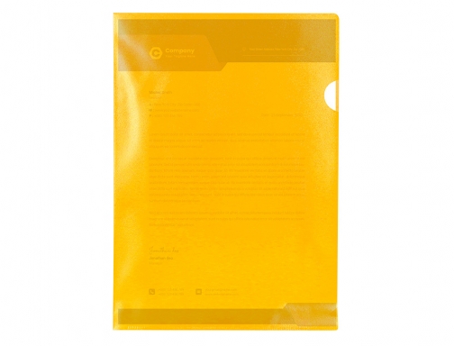 Carpeta dossier uero plastico Q-connect Din A4 120 micras amarilla caja de KF01487 , amarillo, imagen 2 mini