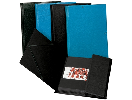 Carpeta gomas solapas plastico Saro folio negra 321G-N , negro, imagen 2 mini