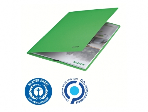 Carpeta Leitz recycle gomas Din A4 carton reciclable 100% verde 39080055, imagen 5 mini