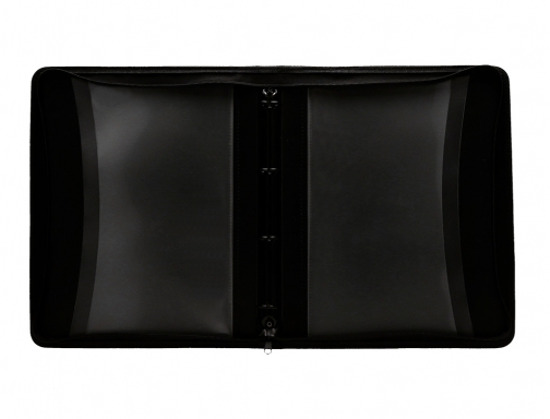 Carpeta Liderpapel 4 anillas 25 mm polipropileno cierre cremallera 4 bolsillos interiores 165931 , negro, imagen 5 mini