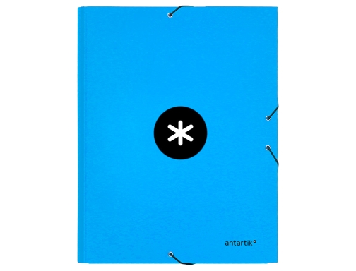 Carpeta liderpapel Antartik gomas A4 3 solapas carton forrado color azul AW12, imagen 2 mini