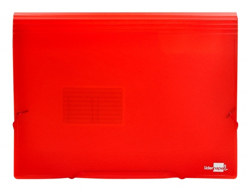 Carpeta Liderpapel clasificador fuelle 32110 polipropileno Din A4 roja transparente 13 departamentos 20957 , rojo, imagen 2 mini