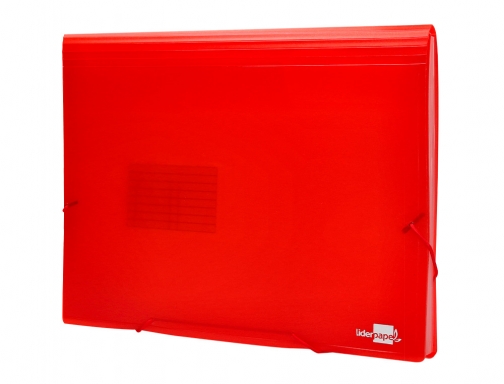 Carpeta Liderpapel clasificador fuelle 32110 polipropileno Din A4 roja transparente 13 departamentos 20957 , rojo, imagen 4 mini