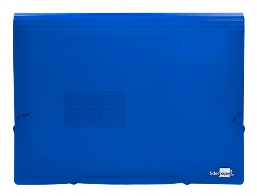 Carpeta Liderpapel clasificador fuelle 32112 polipropileno Din A4 azul transparente 13 departamentos 20958, imagen 2 mini