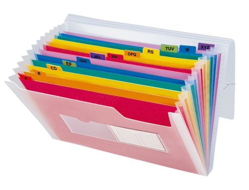 Carpeta Liderpapel clasificador fuelle 42159 polipropileno A4 tte 2 huecos tarjetas spectrafile 29300 , transparente, imagen 3 mini