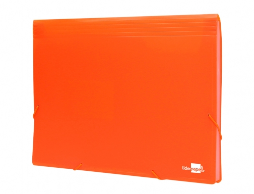 Carpeta Liderpapel clasificador fuelle polipropileno Din A4 naranja fluor opaco 13 departamentos 11055, imagen 4 mini