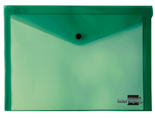 Carpeta Liderpapel dossier broche 34353 polipropileno Din A5 verde transparente 28982, imagen 3 mini