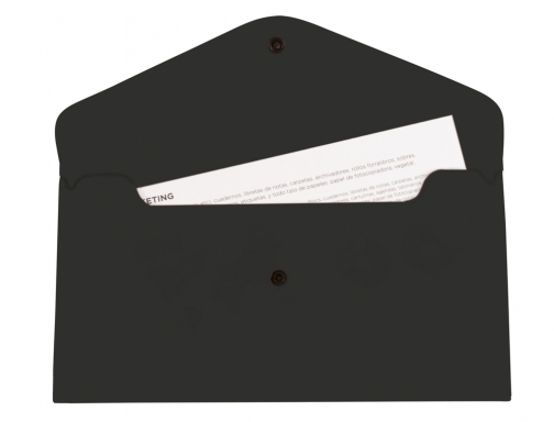 Carpeta Liderpapel dossier broche polipropileno tama o sobre americano 260x140 mm negro 11294, imagen 2 mini