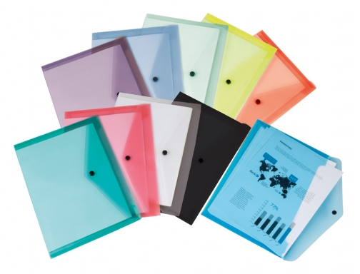 Carpeta Liderpapel dossier broche transparente Din A4 paquete de 12 unidades colores 166152 , surtidos, imagen 3 mini