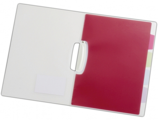 Carpeta Liderpapel dossier pinza lateral polipropileno Din A4 transparente con separadores 34920, imagen 2 mini
