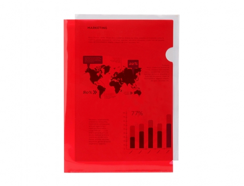 Carpeta Liderpapel dossier uero 44000 polipropileno Din A4 roja 20 hojas 20065 , rojo, imagen 5 mini