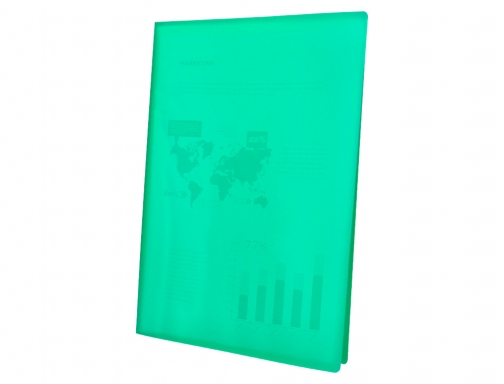 Carpeta Liderpapel escaparate 10 fundas polipropileno Din A4 verde translucido 10988, imagen 3 mini