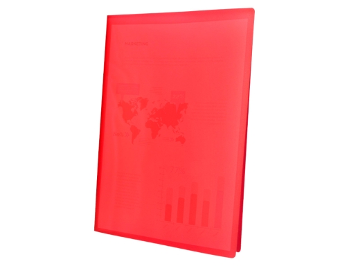 Carpeta Liderpapel escaparate 47040 20 fundas polipropileno Din A4 rojo translucido 51712, imagen 3 mini