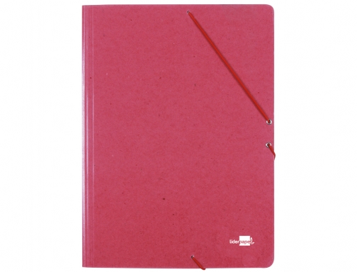 Carpeta Liderpapel gomas A3 3 solapas carton prespan roja 33284 , rojo, imagen 2 mini