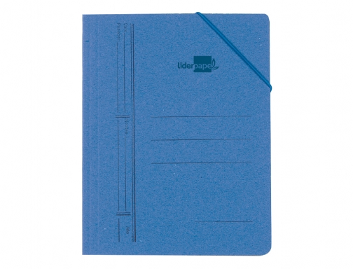 Carpeta Liderpapel gomas cuarto 3 solapas carton pintado azul 15800, imagen 2 mini