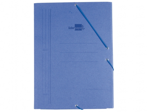 Carpeta Liderpapel gomas folio 3 solapas carton rigido azul 01535, imagen 2 mini
