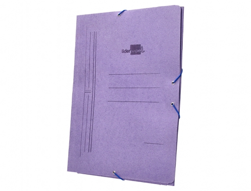 Carpeta Liderpapel gomas folio 3 solapas carton rigido azul 01535, imagen 4 mini