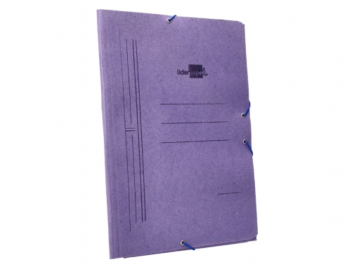 Carpeta Liderpapel gomas folio 3 solapas carton rigido azul 01535, imagen 5 mini