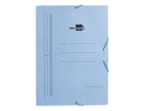 Carpeta Liderpapel gomas folio 3 solapas carton pintado azul 15799, imagen 2 mini