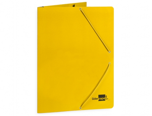 Carpeta Liderpapel gomas folio 3 solapas carton plastificado color amarillo 165925, imagen 3 mini