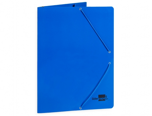 Carpeta Liderpapel gomas folio 3 solapas carton plastificado color azul 165926, imagen 3 mini