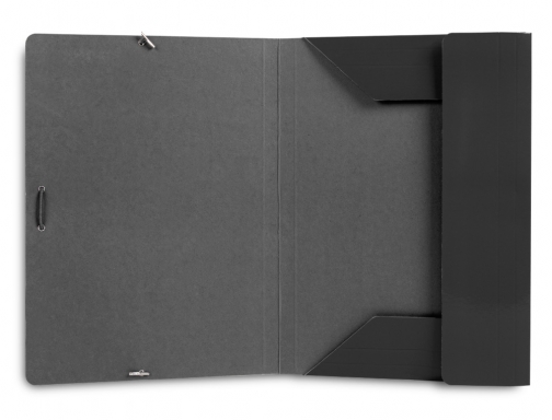 Carpeta Liderpapel gomas folio 3 solapas carton plastificado color negro 165927, imagen 5 mini
