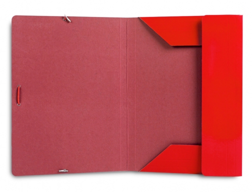 Carpeta Liderpapel gomas folio 3 solapas carton plastificado color rojo 165928, imagen 5 mini
