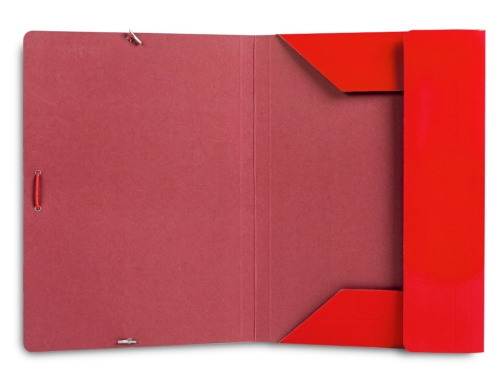 Carpeta Liderpapel gomas folio 3 solapas carton plastificado color rojo 165928, imagen 5 mini