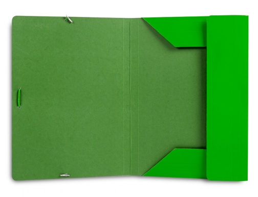 Carpeta Liderpapel gomas folio 3 solapas carton plastificado color verde 165929, imagen 5 mini