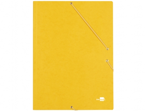 Carpeta Liderpapel gomas folio 3 solapas carton simil prespan amarilla 23813 , amarillo, imagen 2 mini