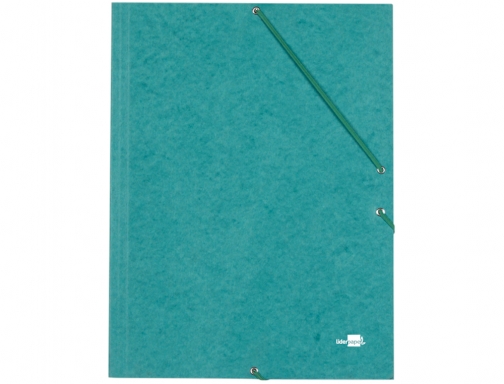 Carpeta Liderpapel gomas folio 3 solapas carton simil prespan verde 23815, imagen 2 mini