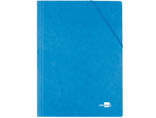 Carpeta Liderpapel gomas folio 3 solapas carton simil prespan azul 23816, imagen 2 mini