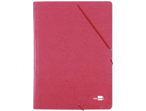 Carpeta Liderpapel gomas folio 3 solapas carton prespan roja 24044 , rojo, imagen 2 mini