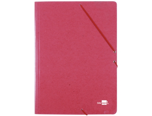 Carpeta Liderpapel gomas folio 3 solapas carton prespan roja 24044 , rojo, imagen 2 mini