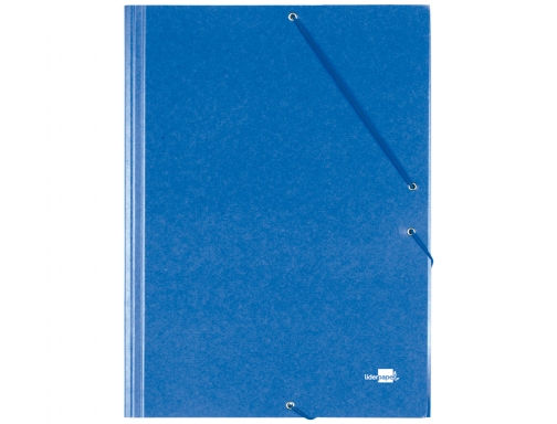 Carpeta Liderpapel gomas folio 3 solapas carton prespan azul 24046, imagen 2 mini