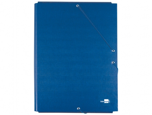 Carpeta Liderpapel gomas folio 3 solapas carton forrado azul 25263, imagen 2 mini