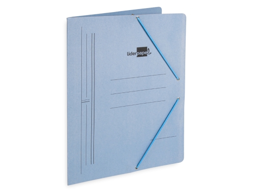 Carpeta Liderpapel gomas folio sencilla carton pintado azul 15795, imagen 4 mini