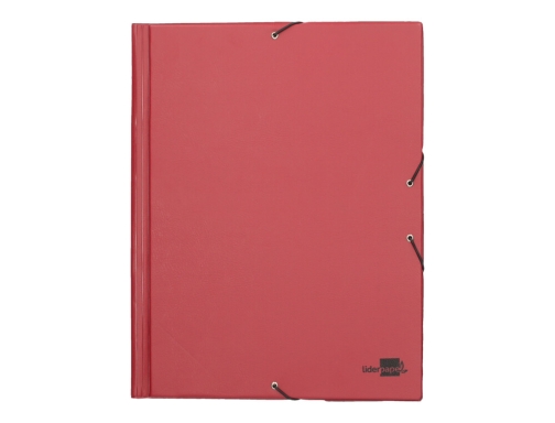 Carpeta Liderpapel gomas folio solapas plastico burdeos 29665 , rojo, imagen 2 mini