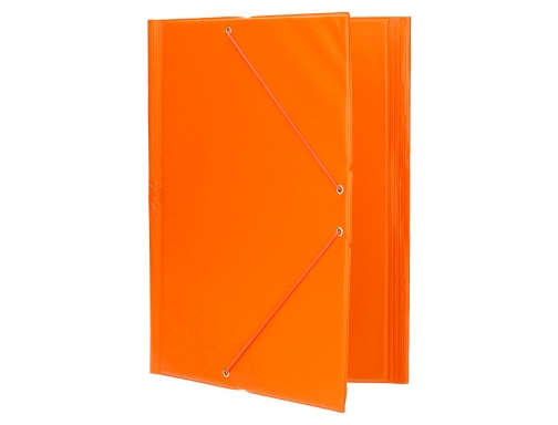 Carpeta Liderpapel gomas plastico folio solapas color naranja 73735, imagen 5 mini