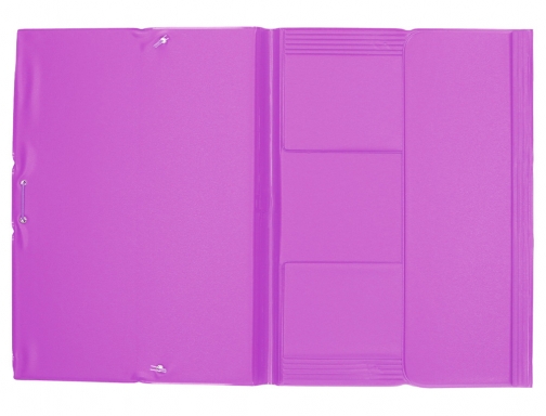Carpeta Liderpapel gomas plastico folio solapas color lila 73736, imagen 4 mini