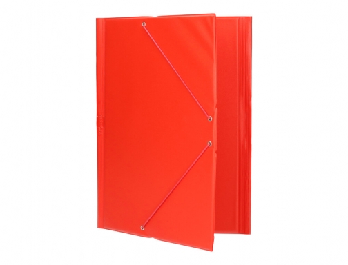 Carpeta Liderpapel gomas plastico folio solapas color rojo 73737, imagen 5 mini