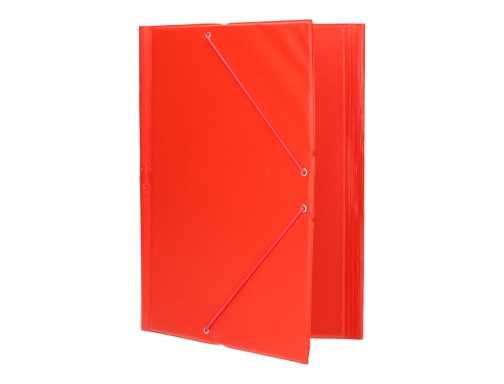 Carpeta Liderpapel gomas plastico folio solapas color rojo 73737, imagen 5 mini