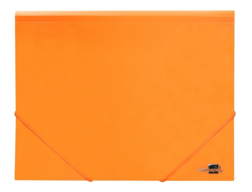 Carpeta Liderpapel gomas solapas polipropileno Din A4 naranja fluor opaco 10904, imagen 2 mini