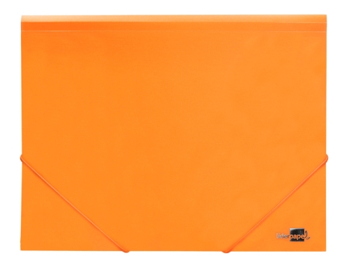 Carpeta Liderpapel gomas solapas polipropileno Din A4 naranja fluor opaco 10904, imagen 2 mini