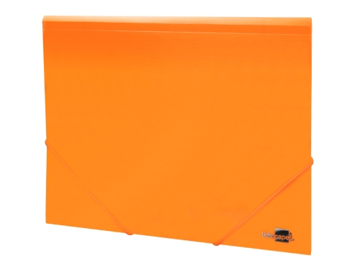 Carpeta Liderpapel gomas solapas polipropileno Din A4 naranja fluor opaco 10904, imagen 3 mini