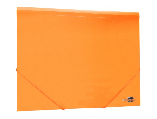 Carpeta Liderpapel gomas solapas polipropileno Din A4 naranja fluor opaco 10904, imagen 4 mini