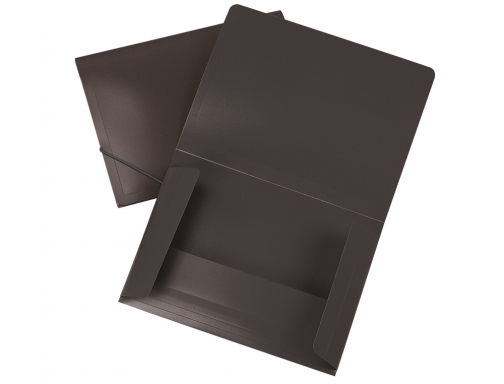 Carpeta Liderpapel portadocumentos solapas polipropileno Din A3 negro opaco lomo flexible 10899, imagen 2 mini